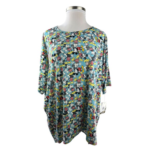 NWT LulaRoe x Disney Mickey Mouse Irma Tunic Top Short Sleeve Plus Size 3XL - Picture 11 of 15